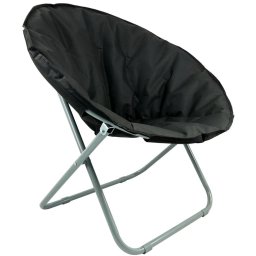 Scaun tip Cuib Pliabil pentru Terasa, Gradina, Camping sau Plaja, Cadru Metalic, Culoare Negru
