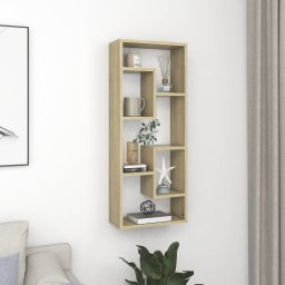 Raft de Perete, Culoare Stejar Sonoma, Dimensiuni 36x16x90 cm, Material PAL, Suspendabil