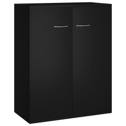 Comoda Servanta cu 2 Usi, Material PAL, Culoare Negru, Dimensiuni 60x30x75 cm