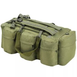 Geanta 3-in-1 in Stil Army tip Rucsac sau Geanta de Mana sau de Umar, Volum 120 L, Culoare Verde