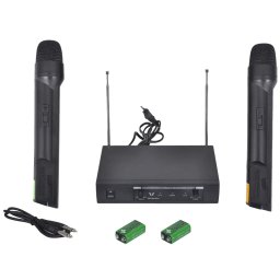 Set VHF Receiver cu 2 Microfoane Wireless fara Fir, Acoperire 50m