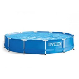 Piscina structura metalica, rotunda, cu filtru, pompa, albastru, 366x76 cm, Intex Metal Frame GartenVIP DiyLine