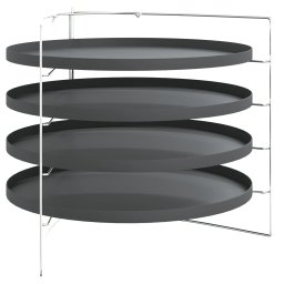 Set 4 Tavi pentru Pizza cu Suport Inclus, Antiaderente, Diametru 28 cm, Material Otel