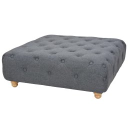 Taburet din material textil, 80 x 80 x 30 cm, gri închis GartenMobel Dekor