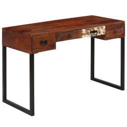 Birou, 117x50x76 cm, lemn masiv de sheesham si piele naturala GartenMobel Dekor