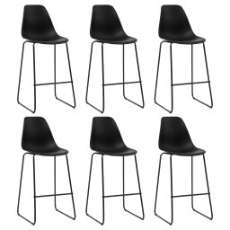 Scaune de bar, 6 buc., negru, plastic GartenMobel Dekor