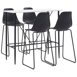 Set de bar, 5 piese, negru, plastic GartenMobel Dekor