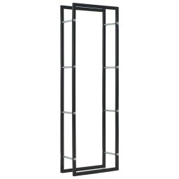 Rastel pentru lemne de foc, negru, 50x20x150 cm, otel GartenMobel Dekor