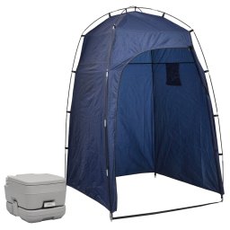 Toaleta portabila de camping cu cort, 10+10 L GartenMobel Dekor