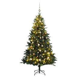 Brad Craciun artificial articulat cu 150 LED-uri/globuri 120 cm GartenMobel Dekor