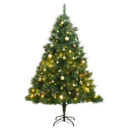 Brad Craciun artificial articulat cu 150 LED-uri/globuri 120 cm GartenMobel Dekor