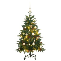 Brad Craciun artificial articulat cu 150 LED-uri/globuri 120 cm GartenMobel Dekor