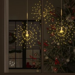 Lampa cu artificii de Craciun, 140 LED-uri, alb cald, 20 cm GartenMobel Dekor