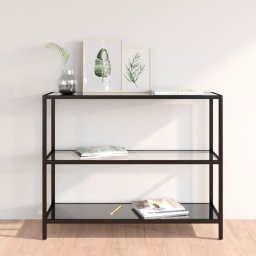 Raft, transparent si negru, 100x36x90 cm, sticla securizata GartenMobel Dekor