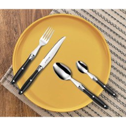 Lou Laguiole Set de tacamuri „Comptoir”, 24 piese, negru GartenMobel Dekor