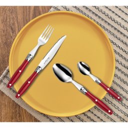 Lou Laguiole Set de tacamuri „Comptoir”, 24 piese, rosu GartenMobel Dekor