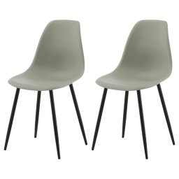 Venture Home Scaune de sufragerie „Polar”, 2 buc., gri/negru, plastic GartenMobel Dekor