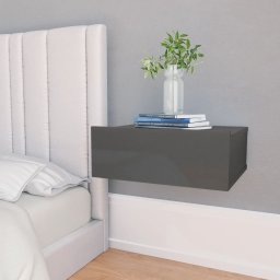 Noptiere suspendate, 2 buc., gri extralucios, 40x30x15 cm PAL GartenMobel Dekor