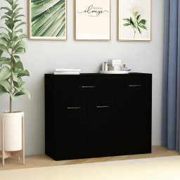 Servanta, negru, 88 x 30 x 70 cm, PAL GartenMobel Dekor