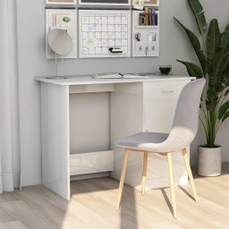 Birou, alb extralucios, 100 x 50 x 76 cm, PAL GartenMobel Dekor