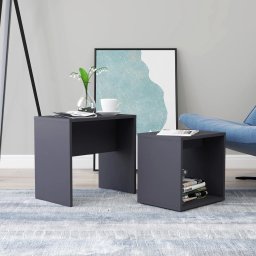 Set masute de cafea, gri, 48 x 30 x 45 cm, PAL GartenMobel Dekor