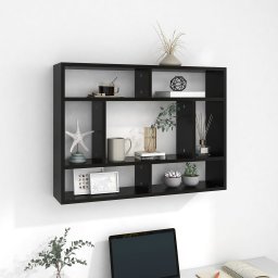 Raft de perete, negru ,75x16x55 cm, PAL GartenMobel Dekor