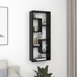 Raft de perete, negru, 36x16x90 cm, PAL GartenMobel Dekor