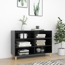 Servanta, negru extralucios, 103,5x35x70 cm, PAL GartenMobel Dekor