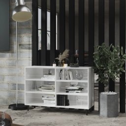 Servanta, alb extralucios, 103,5x35x70 cm, PAL GartenMobel Dekor