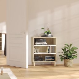 Servanta, alb si stejar sonoma, 57x35x70 cm, PAL GartenMobel Dekor