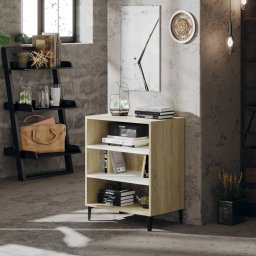 Servanta, alb si stejar Sonoma, 57x35x70 cm, PAL GartenMobel Dekor
