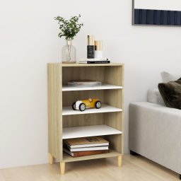 Servanta, alb si stejar Sonoma, 57x35x90 cm, PAL GartenMobel Dekor