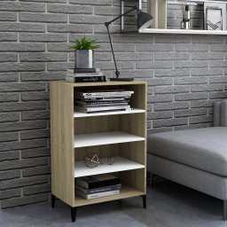 Servanta, alb si stejar Sonoma, 57x35x90 cm, PAL GartenMobel Dekor
