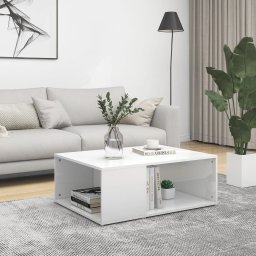 Masuta de cafea, alb extralucios, 90x67x33 cm, PAL GartenMobel Dekor