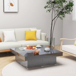 Masuta de cafea, gri extralucios, 90x90x28 cm, PAL GartenMobel Dekor