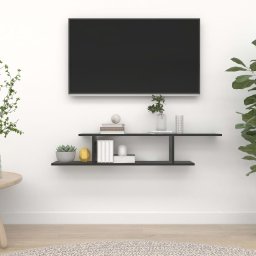 Raft TV cu montaj pe perete, negru, 125x18x23 cm, PAL GartenMobel Dekor