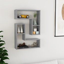 Rafturi de perete, 2 buc., gri beton, 50x15x50 cm, PAL GartenMobel Dekor