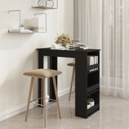 Masa de bar cu raft de depozitare, negru, 102x50x103,5 cm, PAL GartenMobel Dekor