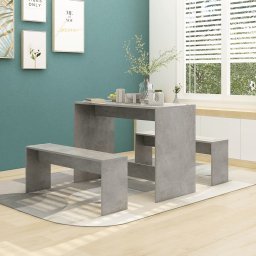 Set mobilier de bucatarie, 3 piese, gri beton, PAL GartenMobel Dekor