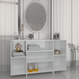 Servanta, alb extralucios, 120x30x75 cm, PAL GartenMobel Dekor