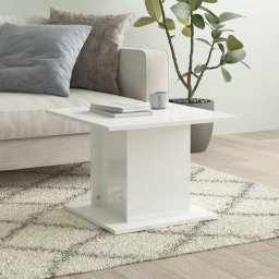 Masuta de cafea, alb extralucios, 55,5x55,5x40 cm, PAL GartenMobel Dekor
