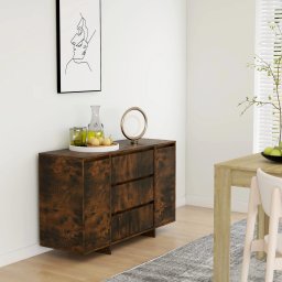 Servanta cu 3 sertare, stejar afumat, 120x41x75 cm, PAL GartenMobel Dekor