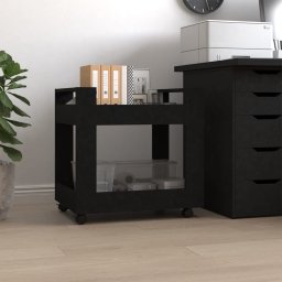 Carucior de birou, negru, 60x45x60 cm, lemn prelucrat GartenMobel Dekor
