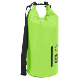 Rucsac impermeabil cu fermoar, verde, 20 L, PVC GartenMobel Dekor