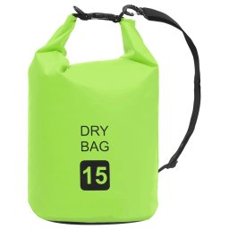 Rucsac impermeabil, verde, 15 L, PVC GartenMobel Dekor
