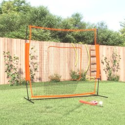 Plasa baseball portabila, rosu/negru, 219x107x212 cm, otel/PE GartenMobel Dekor