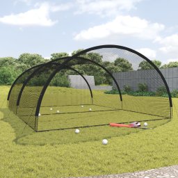 Tarc plasa de lovituri baseball negru 600x400x250 cm poliester GartenMobel Dekor