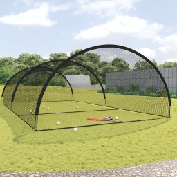 Tarc plasa de lovituri baseball negru 900x400x250 cm poliester GartenMobel Dekor