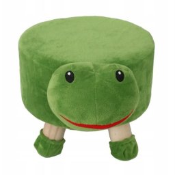 Taburet pentru copii, rotund, model broasca testoasa, textil, lemn, verde, max 50 kg, 28x25 cm, Chomik GartenVIP DiyLine