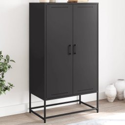 Dulap înalt, negru, 68,5x38,5x123,5 cm, otel GartenMobel Dekor